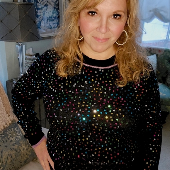 NWT FATE Sequin Crew neck Sweater 🔥🎁🎄 - Picture 3 of 8